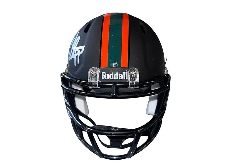 Warren Sapp Signed Miami Hurricanes Speed Mini Football Helmet (Beckett)