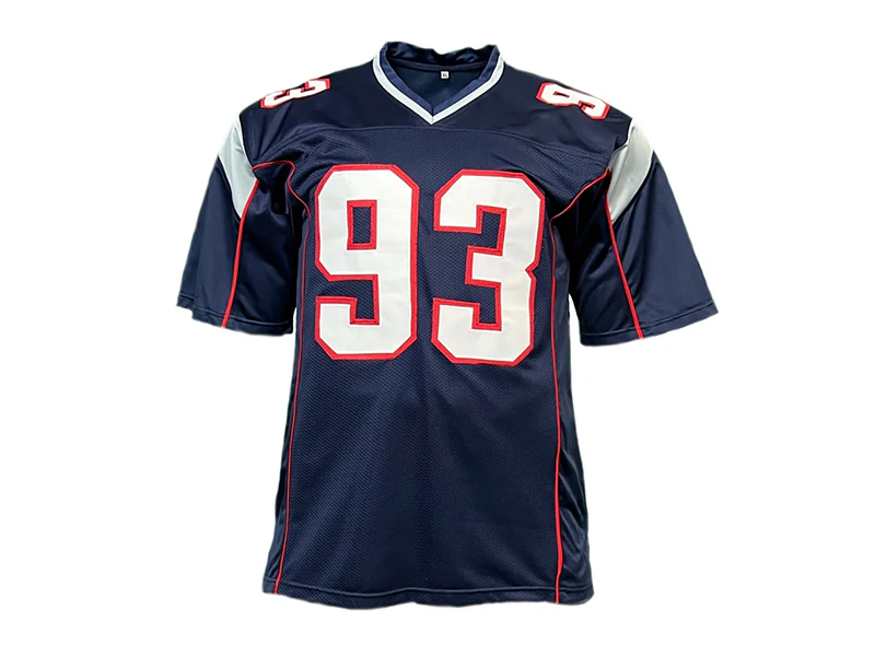 Richard Seymour Autographed New England Pro Style Navy Blue Football Jersey ( Beckett )