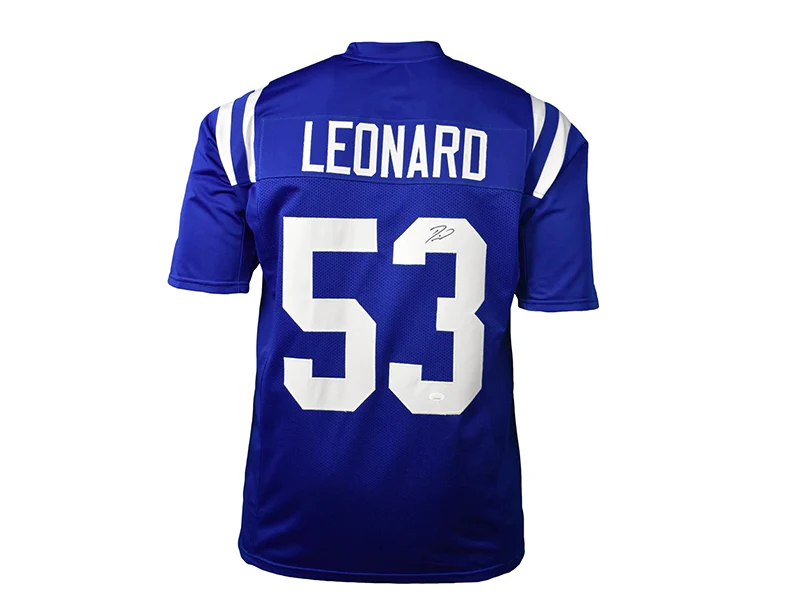 Darius Leonard Autographed Indianapolis Blue Pro Style Football Jersey (JSA)