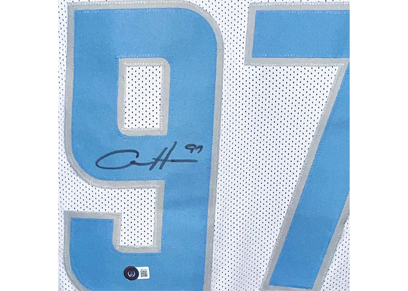 Aidan Hutchinson Signed Detroit Custom White Football Jersey (Beckett)