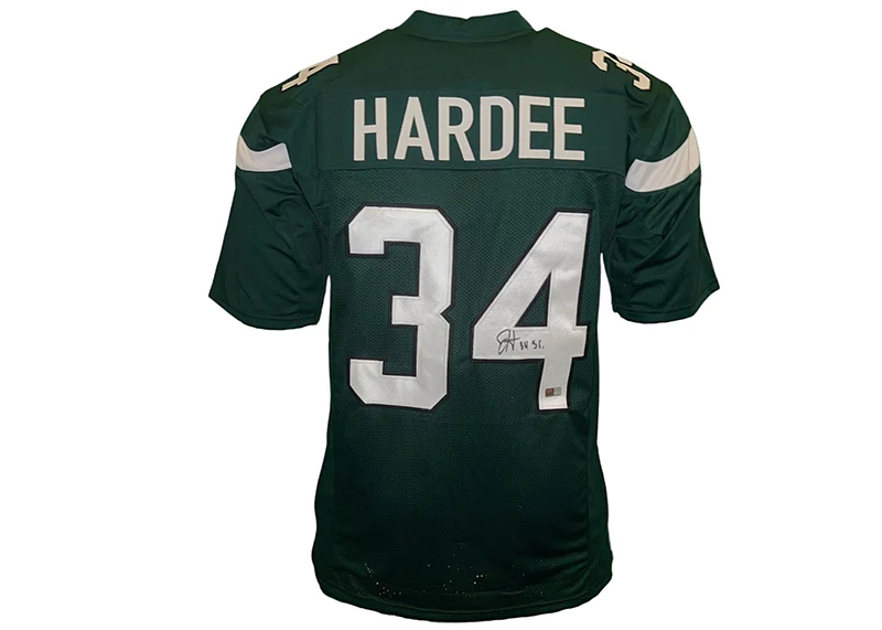 Justin Hardee Signed New York Custom Green Football Jersey TriStar