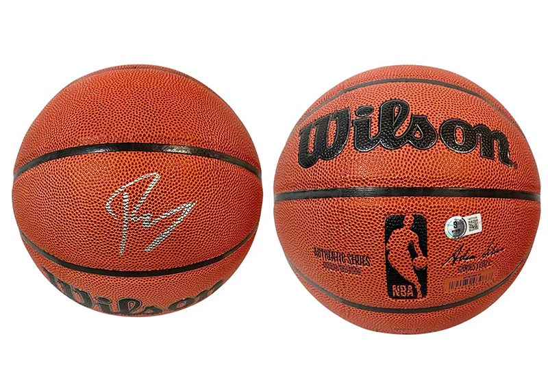 Kristaps Porzi??is Signed Wilson Authentic Series Basketball (Beckett)