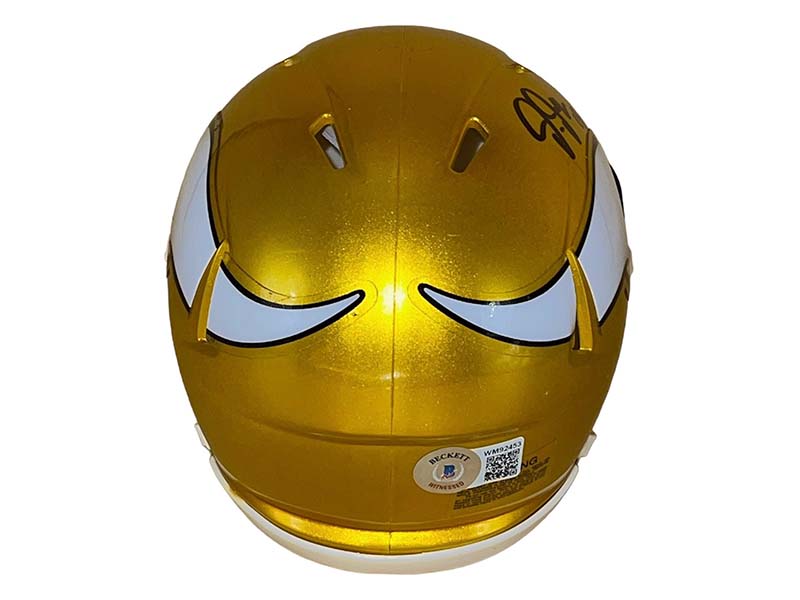 Justin Jefferson Autographed Minnesota Vikings Flash Mini Helmet Beckett
