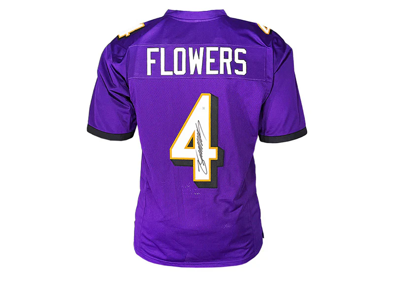 Zay Flowers Signed Baltimore Custom Purple Football Jersey JSA