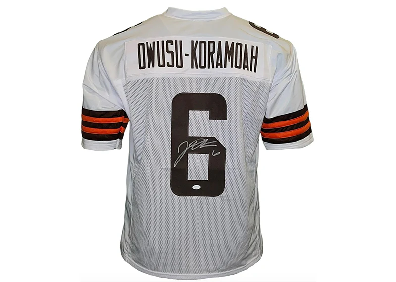 Jeremiah Owusu-Koramoah Signed Cleveland Custom White Football Jersey JSA