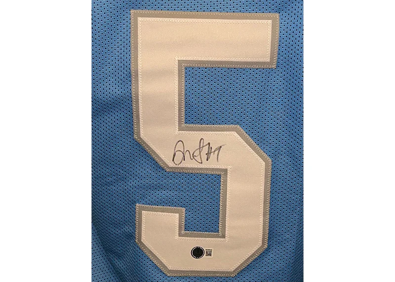 David Montgomery Signed Detroit Custom Blue Football Jersey Beckett