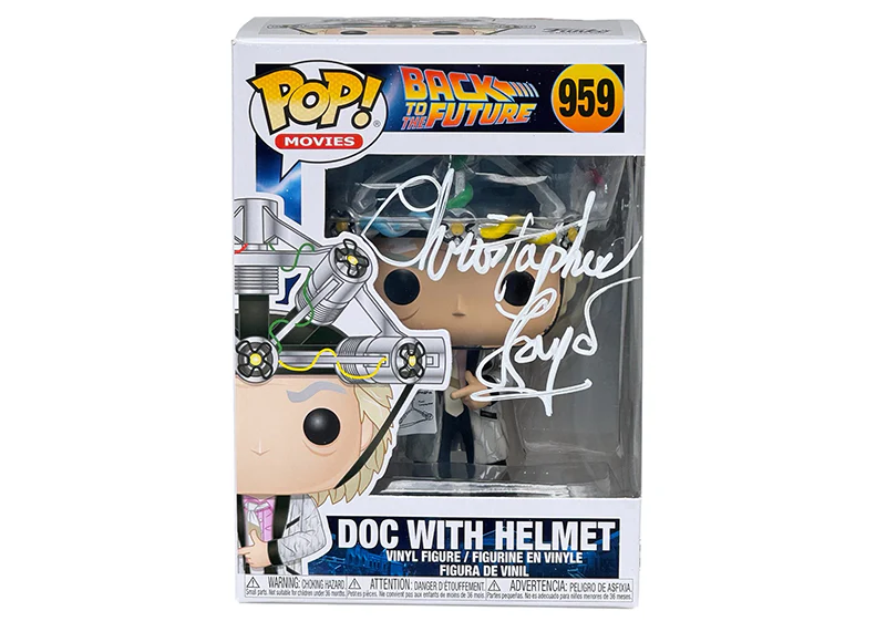 Christopher Lloyd Signed Doc With Helmet Funko Pop 959 BTTF Beckett