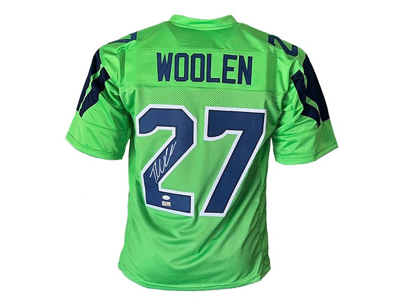 Tariq Woolen Autographed Seattle Pro Style Neon Football Jersey JSA