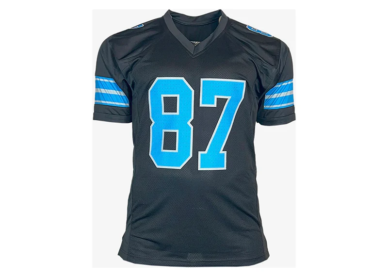 Sam LaPorta Signed Detroit Custom Black Football Jersey Beckett