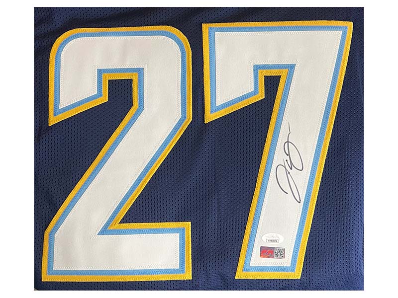 JC Jackson Autographed San Diego Blue Custom Football Jersey (JSA)