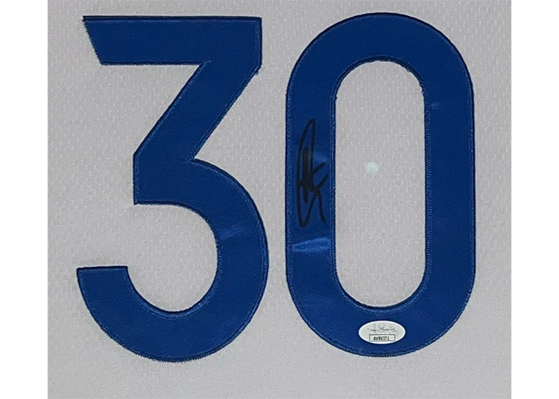 Steph Curry Signed 34x42 White Framed Basketball Jersey JSA