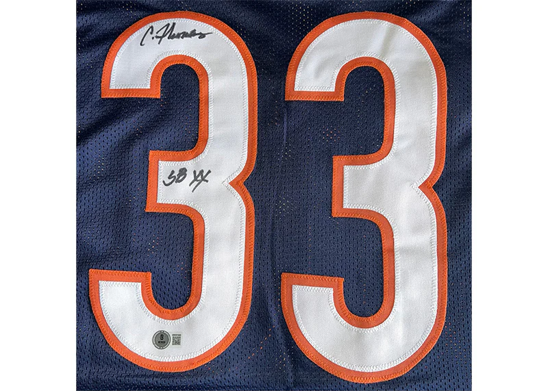 Calvin Thomas Signed Chicago Custom Blue Football Jersey?Beckett