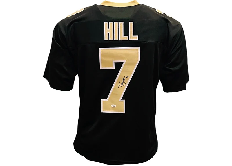 Taysom Hill Signed New Orleans Custom Black Football Jersey JSA