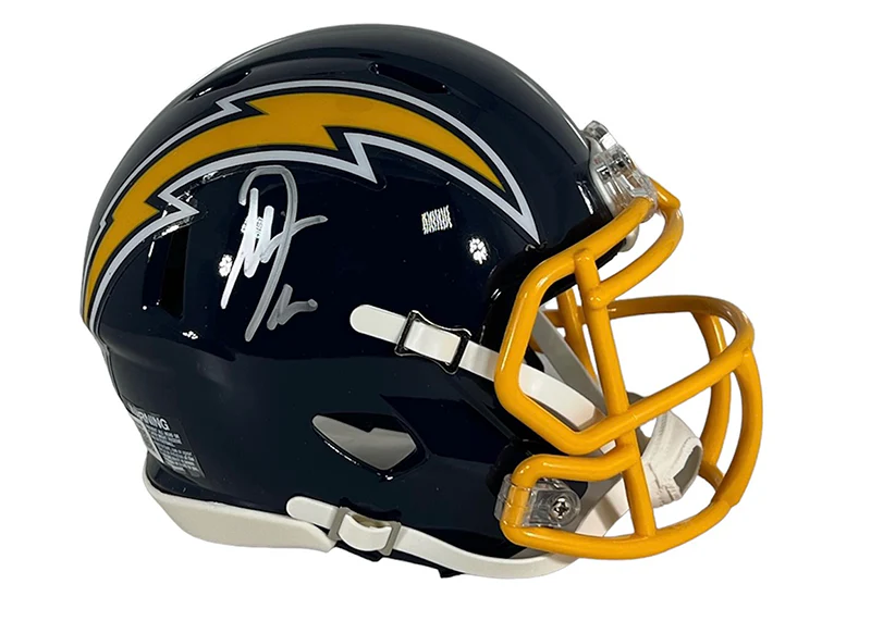 Antonio Gates Signed San Diego Chargers 74/87 throwback Mini Helmet Beckett