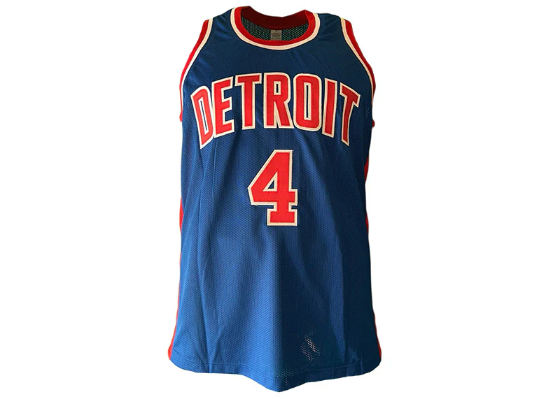 Joe Dumars Signed Detroit Custom Blue Basketball Jersey Beckett