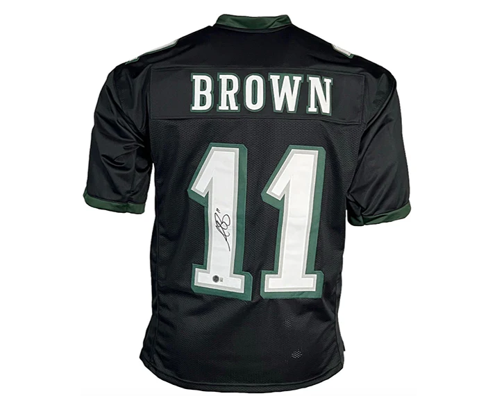 AJ Brown Signed Philadelphia Custom Black Football Jersey Beckett