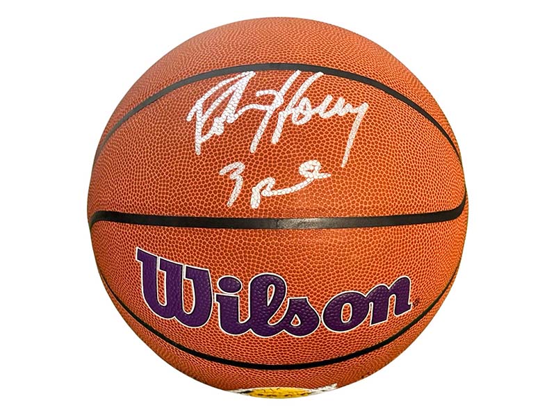 Robert Horry Signed 3-Peat Insc Los Angeles Lakers Wilson Basketball Beckett