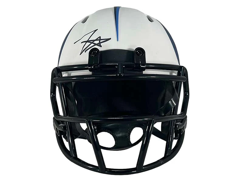 Tyjae Spears Signed Tennessee Titans Lunar Mini Football Helmet JSA