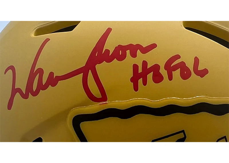 Warren Moon Signed Kansas City Chiefs Rave Mini Helmet JSA HOF Inscription