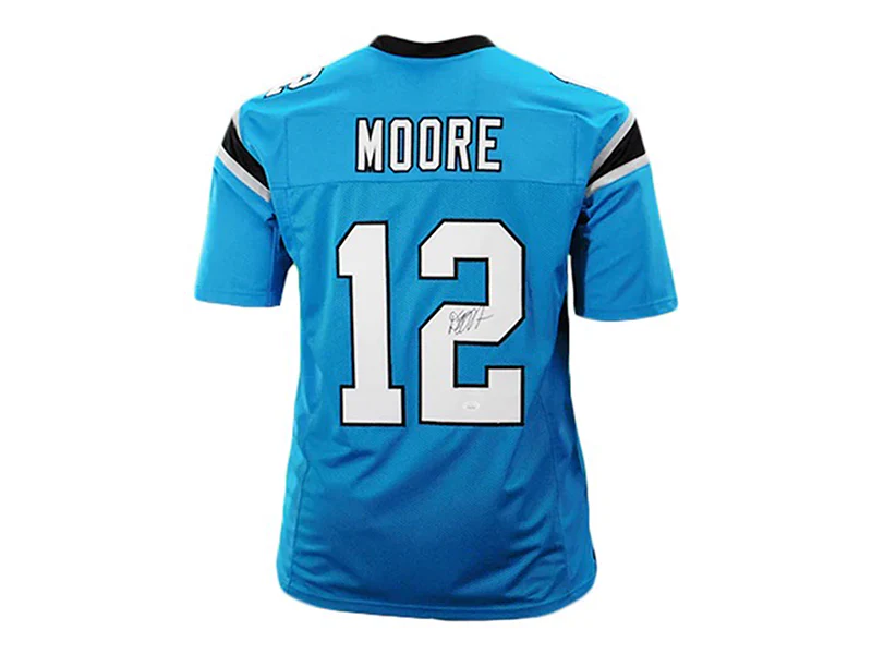 DJ Moore Autographed Carolina Pro Style Blue Football Jersey (Beckett)