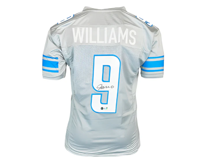 Jameson Williams Signed Detroit Custom Grey Football Jersey Beckett