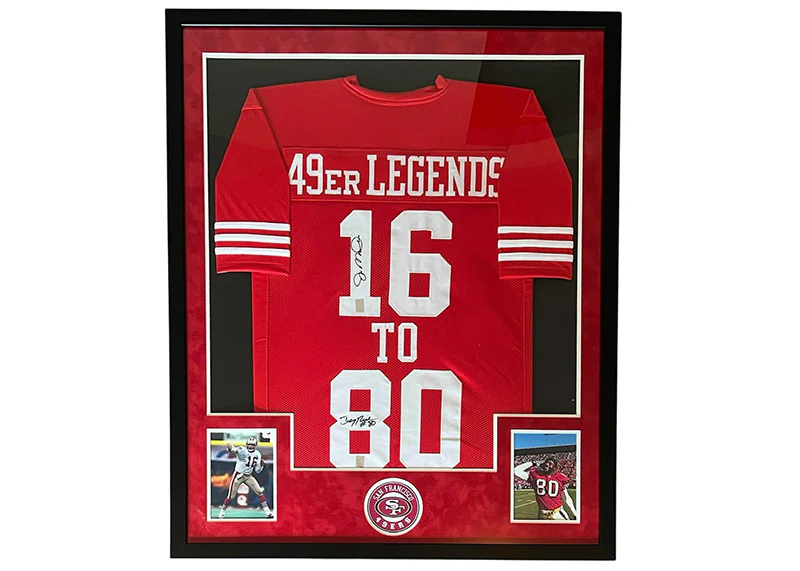 Jerry Rice & Joe Montana Signed San Francisco 34x42 Framed Jersey