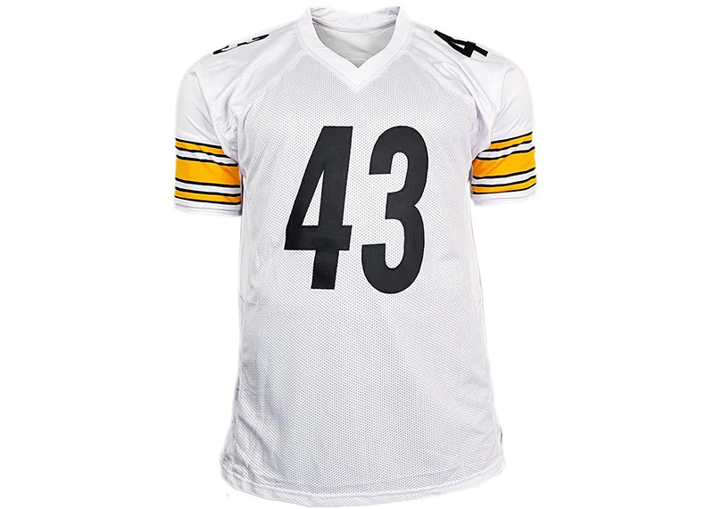Troy Polamalu Signed Pittsburgh Custom White Football Jersey (Beckett)