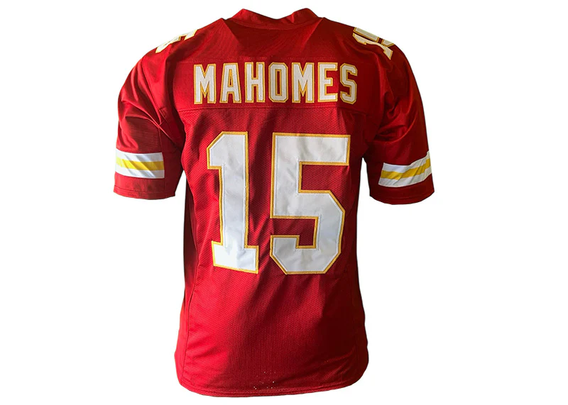 Patrick Mahomes Custom Unsigned Red Football Jersey