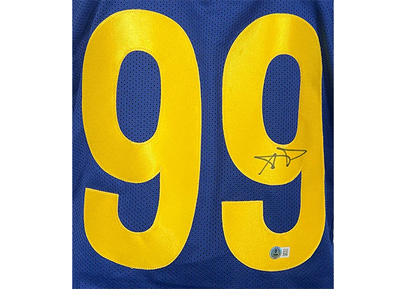 Aaron Donald Signed Los Angeles Custom Blue Football Jersey Beckett
