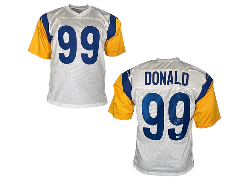 Aaron Donald Signed Los Angeles Custom White Football Jersey Beckett
