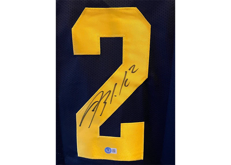 Blake Corum Signed Michigan Custom Blue Stat College Jersey Beckett