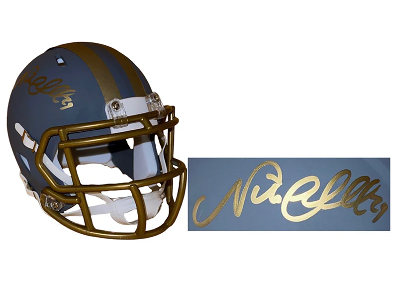 Nick Chubb Cleveland Browns Slate Mini Helmet JSA