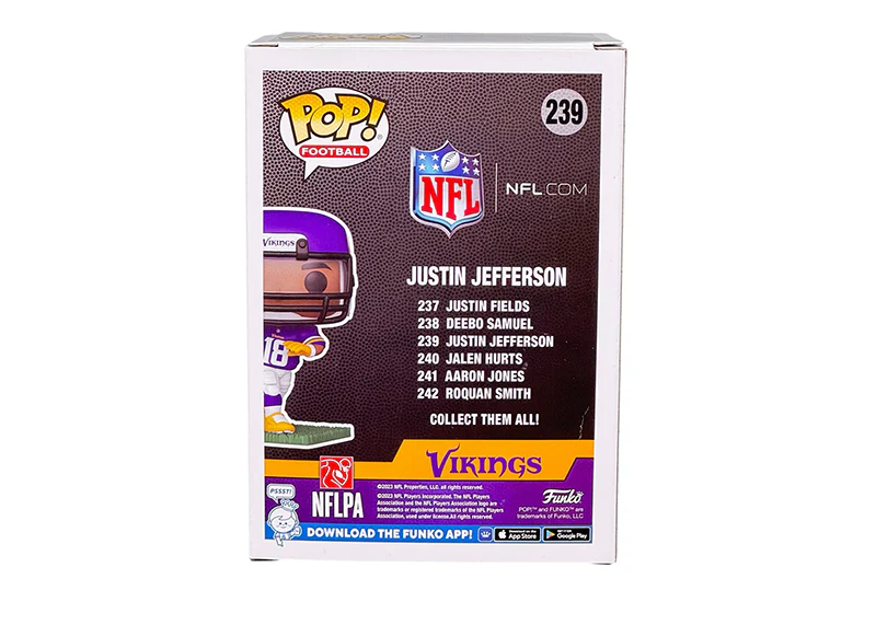 Justin Jefferson Signed Minnesota Viking Funko Pop! 239 Autographed Beckett