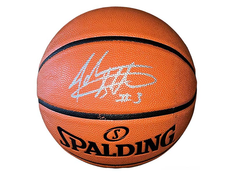 John Starks Autographed Silver Series Spalding NBA Basketball? JSA