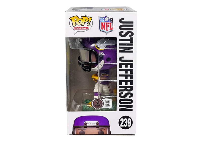 Justin Jefferson Signed Minnesota Viking Funko Pop! 239 Autographed Beckett