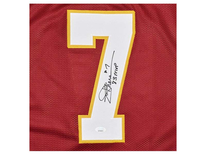 Joe Theismann Autographed 83 MVP Inscription Washington Pro Style Red Football Jersey (JSA)