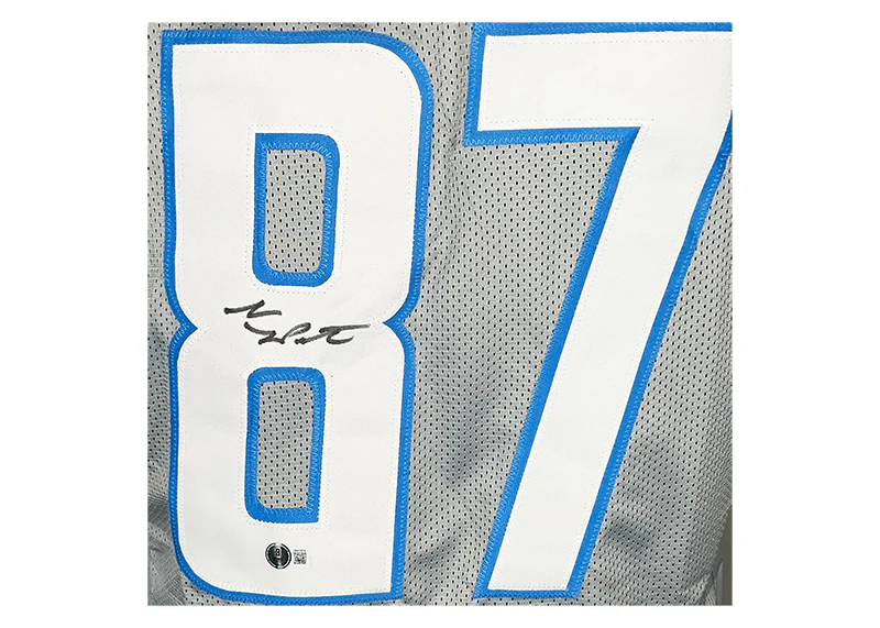 Sam LaPorta Signed Detroit Custom Grey Football Jersey Beckett