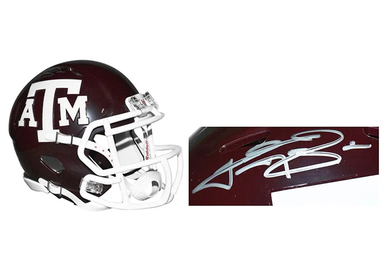 Johnny Manziel Signed Texas Aggies Speed Mini Replica Football Helmet (Beckett)