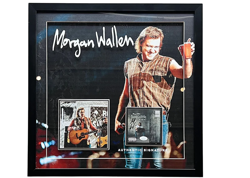 Morgan Wallen Signed 3D Framed 21x21 Cassette Tape Cover JSA