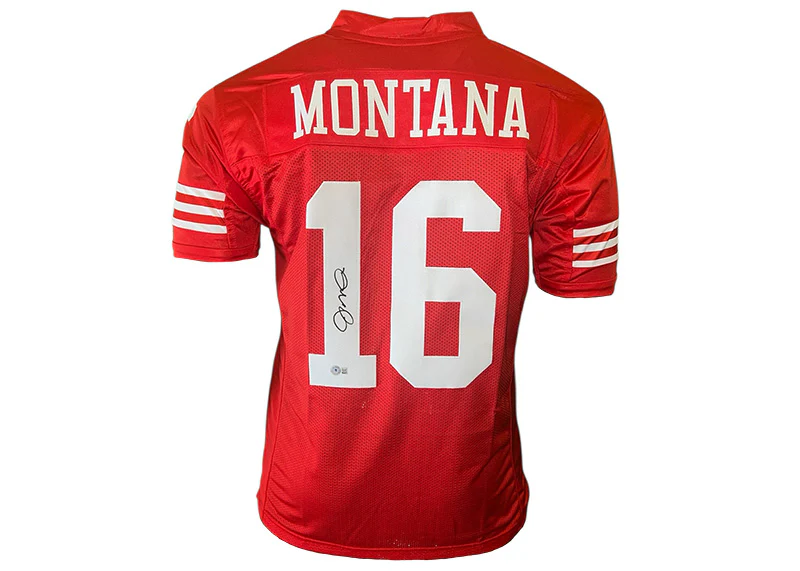 Joe Montana Autographed San Francisco Custom Red Football Jersey Beckett