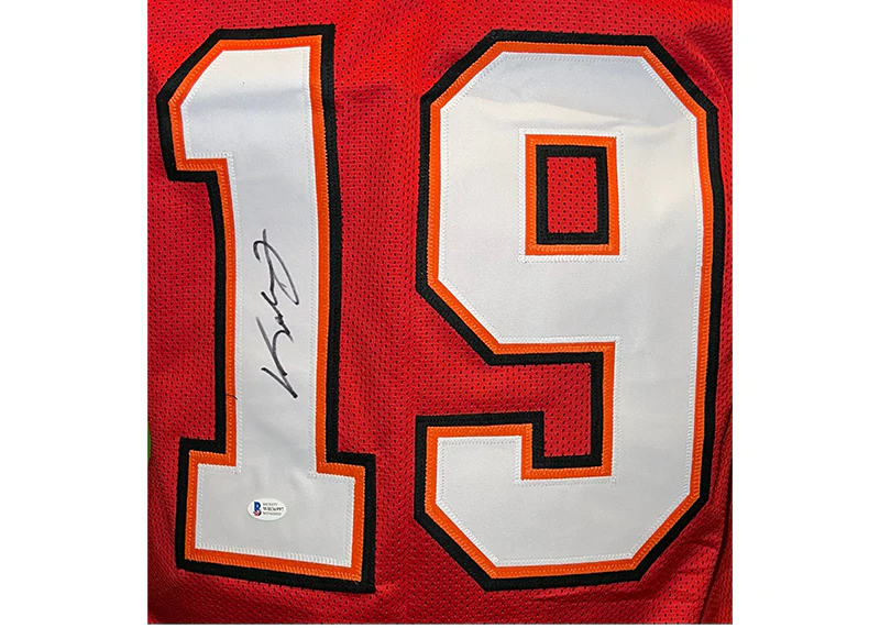 Keyshawn Johnson Autographed Tampa Bay Custom Red Football Jersey (Beckett)
