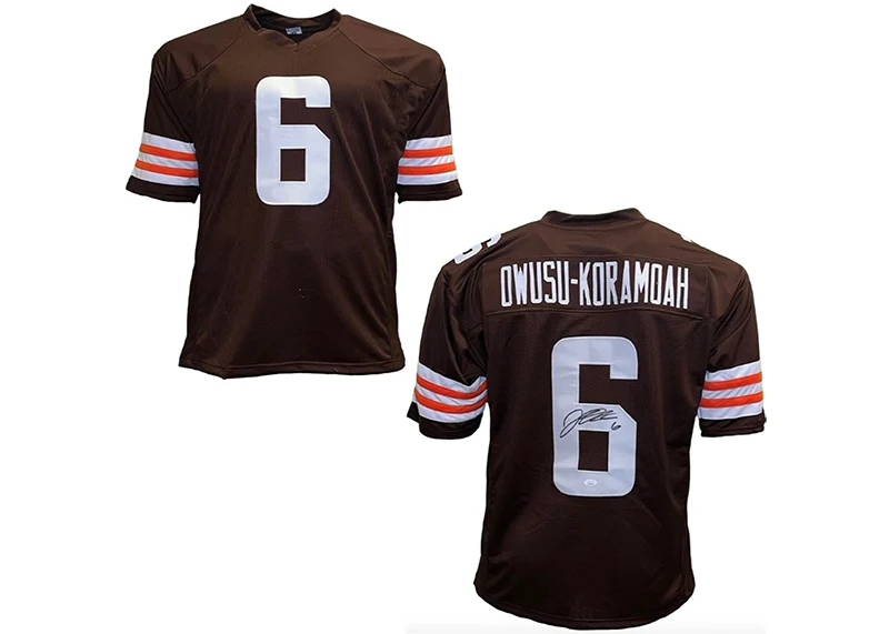 Jeremiah Owusu-Koramoah Signed Cleveland Custom Brown Football Jersey JSA