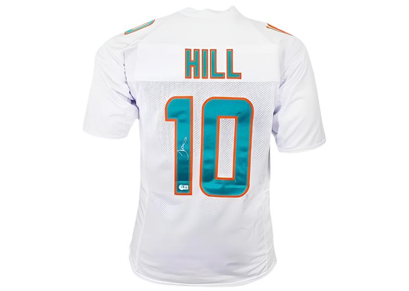 Tyreek Hill Autographed Miami Custom White Football Jersey Beckett