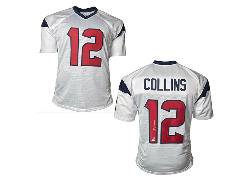 Nico Collins Signed Houston Custom White Football Jersey JSA