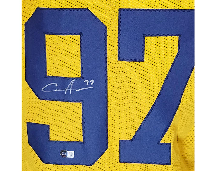 Aidan Hutchinson Signed Michigan Custom College Yellow Football Jersey Beckett