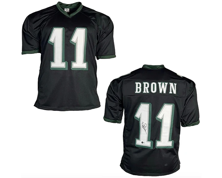 AJ Brown Signed Philadelphia Custom Black Football Jersey Beckett