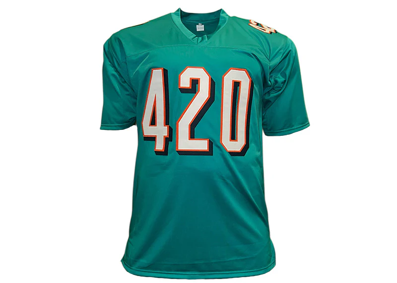 Ricky Williams Signed Teal Custom Jersey ��Puff Puff Run�� 2 Insc Beckett