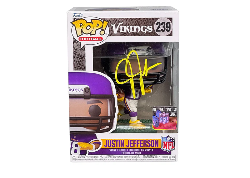 Justin Jefferson Signed Minnesota Viking Funko Pop! 239 Autographed Beckett