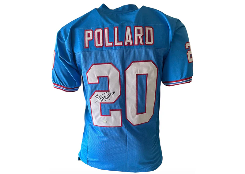 Tony Pollard Signed Tennessee Custom Powdered Blue Football Jersey Beckett