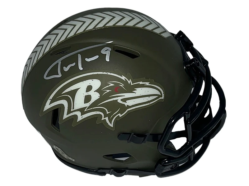 Justin Tucker Autographed Baltimore Ravens Salute Mini Football Helmet (Beckett